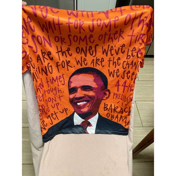Vintage President Barack Obama Shirt Mens Large "We are the Change" Short Sleeve - Picture 3 of 3